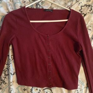 Cropped button up long sleeve!